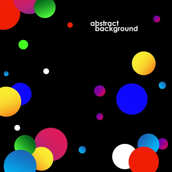 Abstract colorful circles background on black. Vector illustration. Eps 10 — Stockový vektor