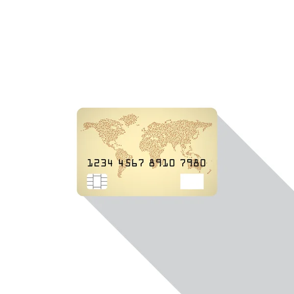 Icono de tarjeta de crédito aislado sobre fondo blanco con sombra. Ilustración vectorial. Eps10 — Vector de stock