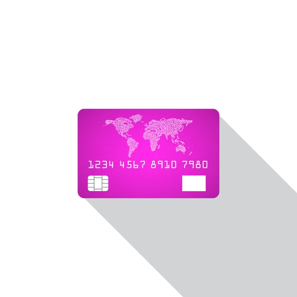 Credit card icon isolated on white background with shadow. Vector illustration. Eps10 — Διανυσματικό Αρχείο