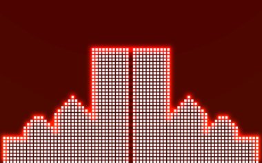 Abstract image of a large night city in neon. Vector illustration. Eps 10 