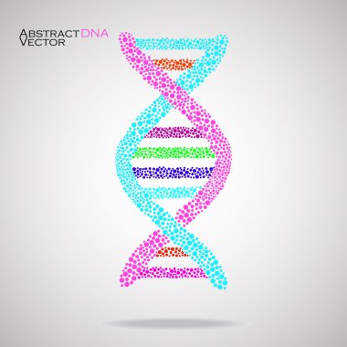 Soyut Dna. Renkli moleküler yapısı. Vektör çizim. EPS 10 