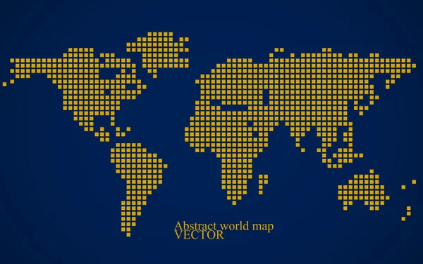 Mapa do mundo abstrato. Fundo de pixel colorido. Ilustração vetorial. Eps 10 —  Vetores de Stock