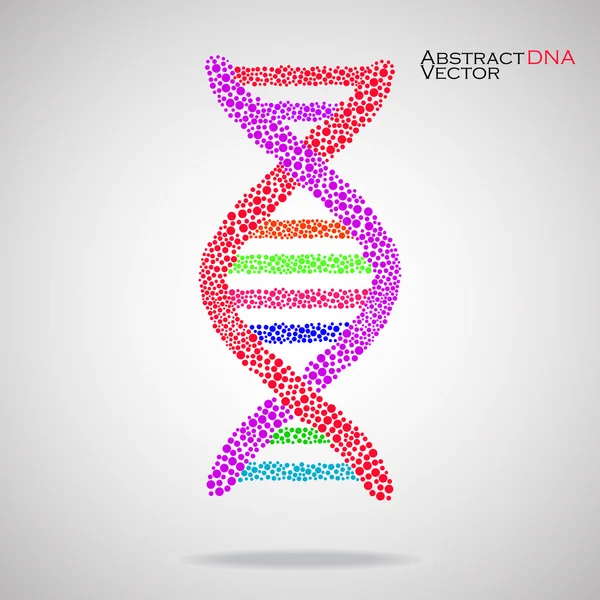DNA abstrato. Estrutura molecular colorida. Ilustração vetorial. Eps 10 — Vetor de Stock