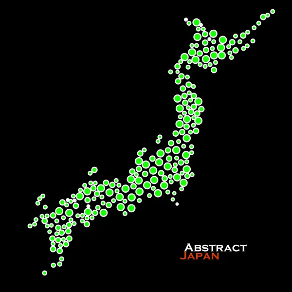 Mappa astratta del Giappone da cerchi colorati. Illustrazione vettoriale. Eps 10 — Vettoriale Stock