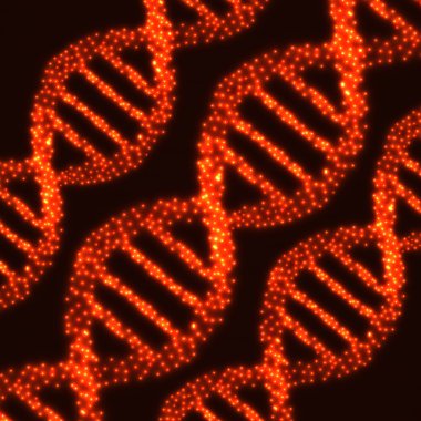 Soyut Dna. Neon moleküler yapısı. Vektör çizim. EPS 10 