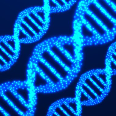 Soyut Dna. Neon moleküler yapısı. Vektör çizim. EPS 10 