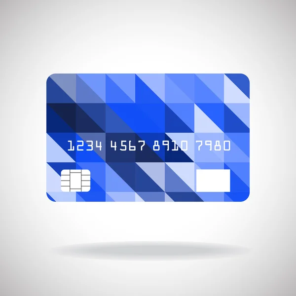 Karta kredytowa ikona z streszczenie geometryczny wzór kolorowy na białym tle. Ilustracja wektorowa. Eps10 — Wektor stockowy