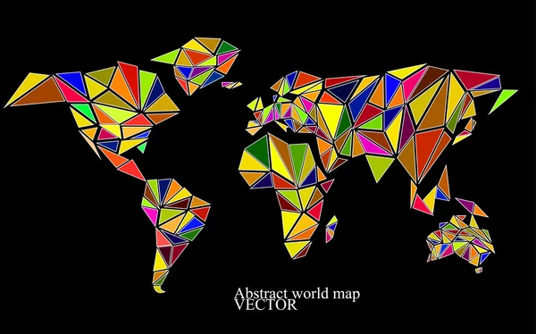 Abstract world map background in polygonal style. Colorful vector illustration. Eps 10 — Stock Vector