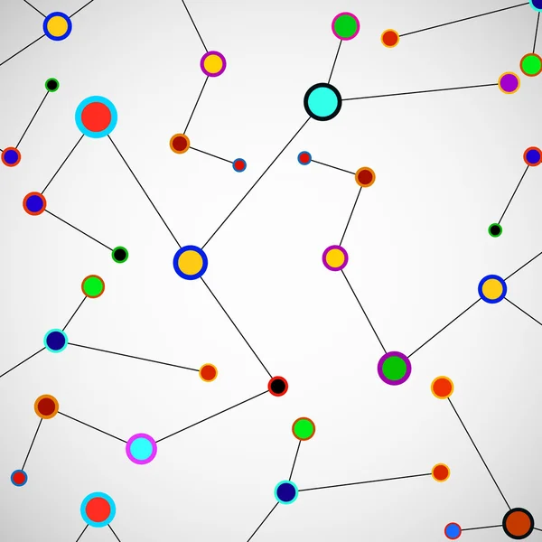 Abstrakta nätverk, färgstarka bakgrund, teknik kommunikation, molekyl struktur. Vektor illustration. EPS-10 — Stock vektor