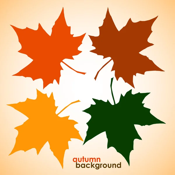 Fundo de outono de folhas de bordo. Imagem vetorial colorida. Eps 10 — Vetor de Stock