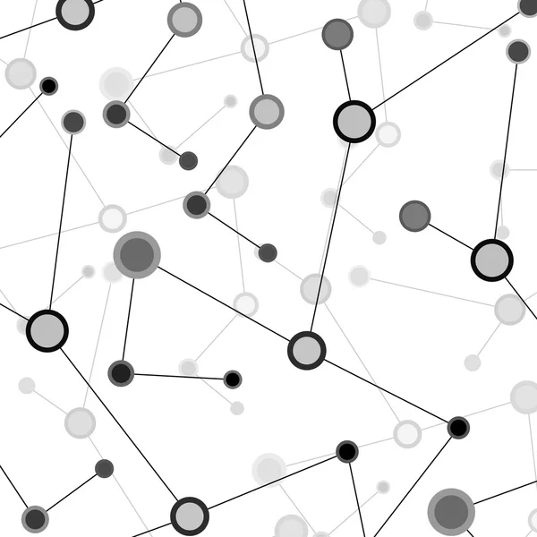 Rede abstrata, fundo cinzento, comunicação tecnológica, estrutura molecular. Ilustração vetorial. Eps 10 — Vetor de Stock