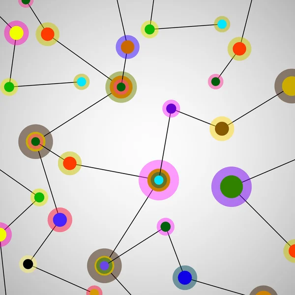 Abstrakta nätverk, färgstarka bakgrund, teknik kommunikation, molekyl struktur. Vektor illustration. EPS-10 — Stock vektor