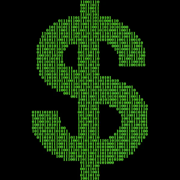 Binary code symbols in the form of dollar. Vector illustration. Eps 10 — Stock Vector