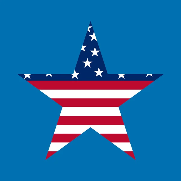 Flaga USA w kształt gwiazdy. Ilustracja wektorowa. EPS 10 — Wektor stockowy