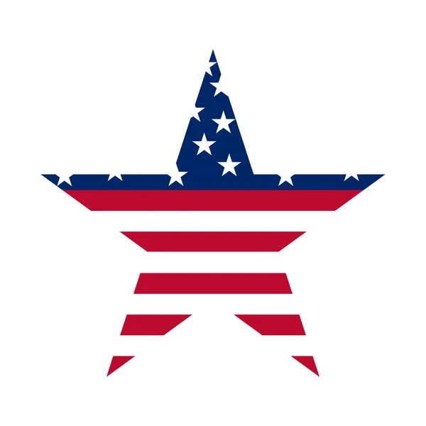 Bandiera USA a forma di stella. Illustrazione vettoriale. Eps 10 — Vettoriale Stock