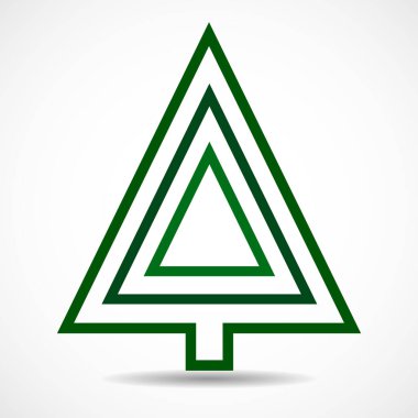 Üçgenlerin soyut Noel ağacı. Yeni Yıl kartı