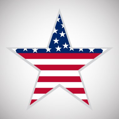 ABD bayrağı yıldız şekli. Vektör çizim. EPS 10