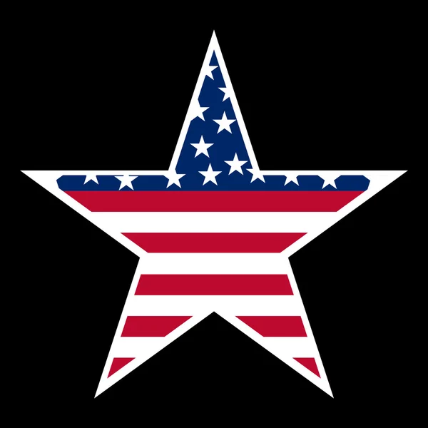 USA flag in star shape. Vector illustration. Eps 10 — Stock Vector