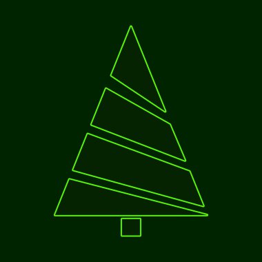 Abstract colorful christmas tree of polygons. Geometric style. Vector