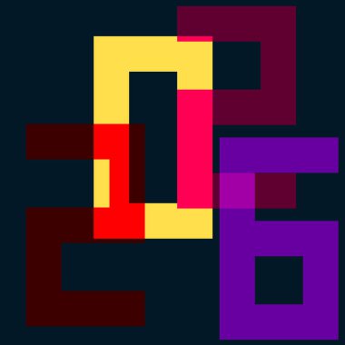 2026 Mutlu Yıllar tasarım vektör çizimi. Geometrik logo tasarım şablonu