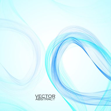 Soyut mavi dalgalar beyaz arka plan üzerinde. Vektör çizim. EPS 10