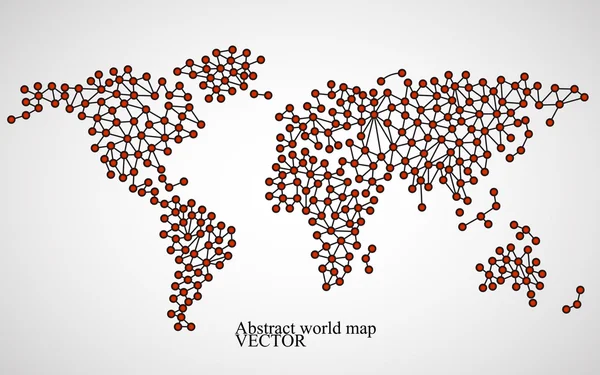 Mapa do mundo abstrato. Estrutura molecular. Fundo colorido. Ilustração vetorial. Eps 10 — Vetor de Stock