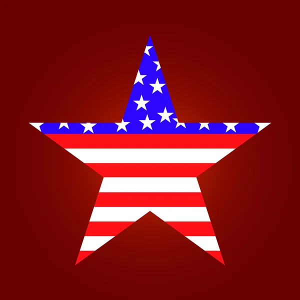 Bandiera USA a forma di stella. Illustrazione vettoriale. Eps 10 — Vettoriale Stock