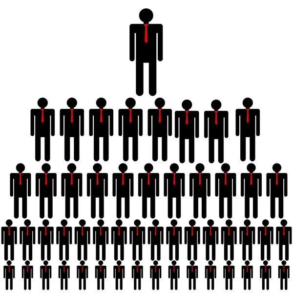 Jerarquía corporativa, estructura piramidal, red empresarial Stock