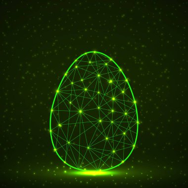 Paskalya yumurtası çizgileri ve üçgenler oluşturur. Çokgen tarzı. Vektör illüstrasyon tasarımı konsepti Mutlu Paskalyalar