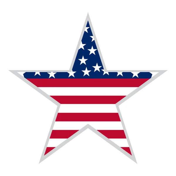 Флаг США в форме звезды. Векторная иллюстрация. Eps 10 — стоковый вектор