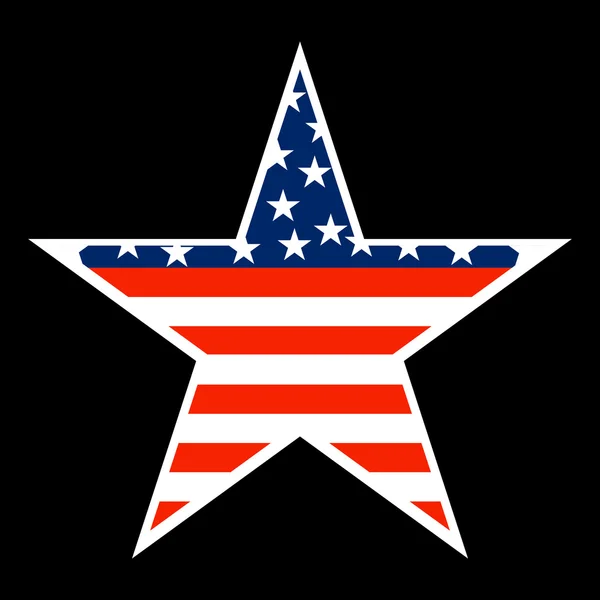 Флаг США в форме звезды. Векторная иллюстрация. Eps 10 — стоковый вектор