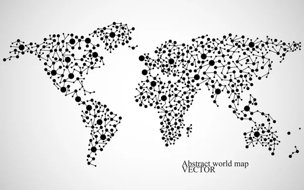 Абстрактная карта мира. Структура молекул. Векторная иллюстрация. Eps 10 — стоковый вектор