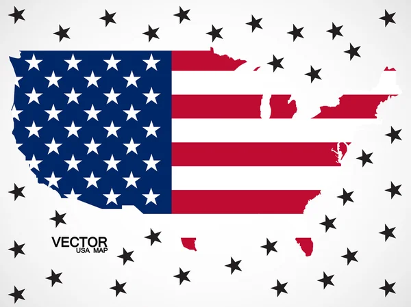 Carte des États-Unis d'Amérique avec drapeau. Illustration vectorielle. Eps 10 — Image vectorielle