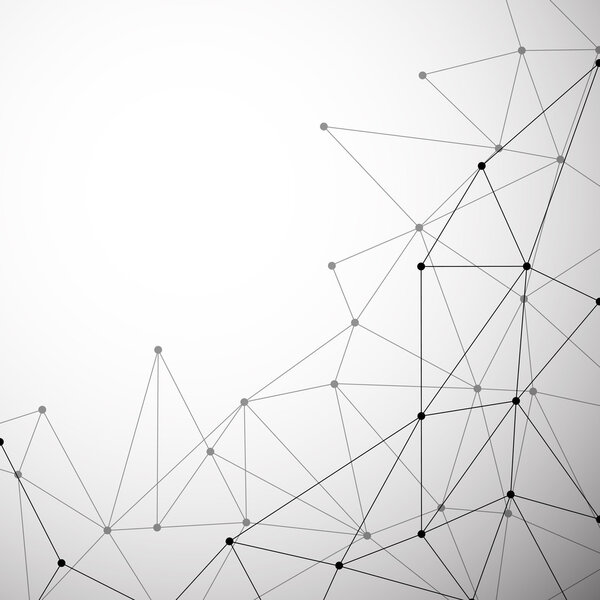 Абстрактный фон с соединяющими точками и линиями. Концепция современных технологий. Векторная иллюстрация. Eps 10

