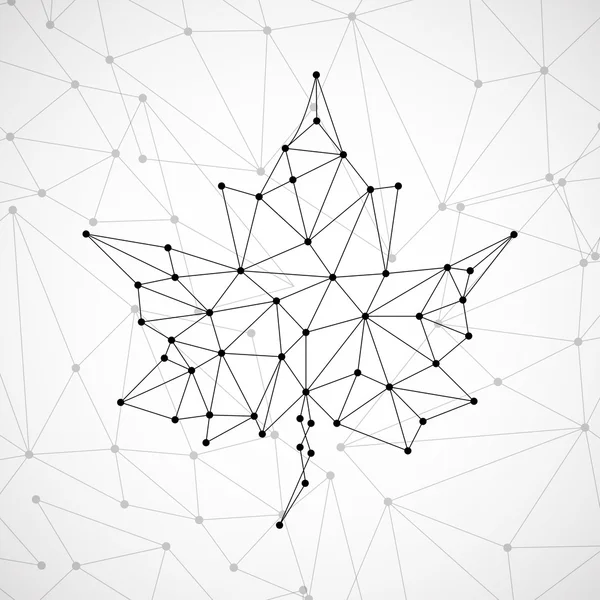 Ahornblatt in abstrakter geometrischer Form — Stockvektor