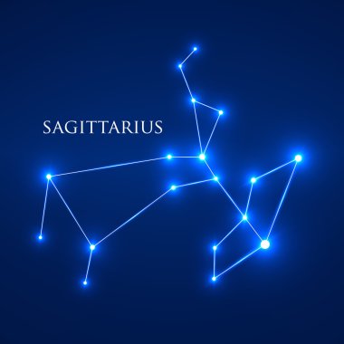 Constellation Yay burç. Vektör çizim. EPS 10
