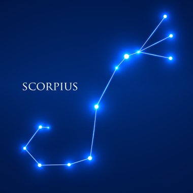 Takımyıldızı Scorpius burç. Vektör çizim. EPS 10