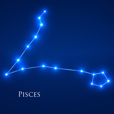 Constellation Pisces Zodiac Sign. Vector Illustration. Eps 10 clipart