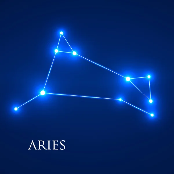 Constellation Ariete segno zodiacale. Illustrazione vettoriale. Eps 10 — Vettoriale Stock