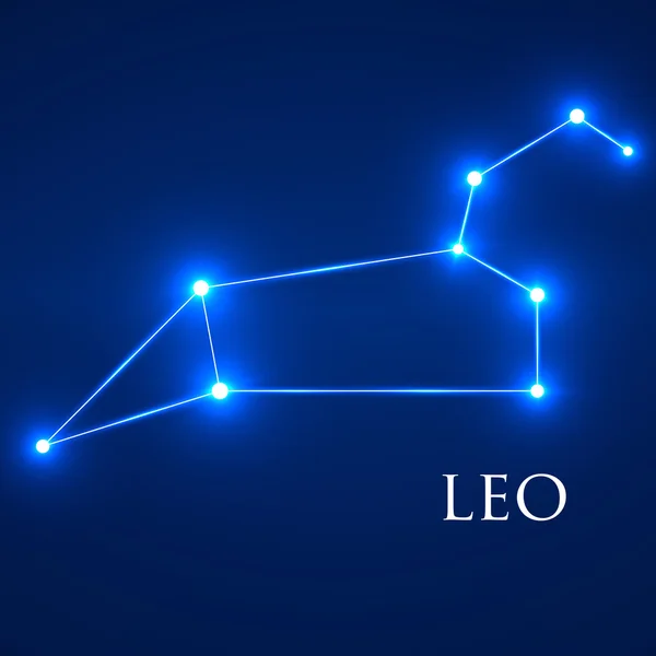 Constellation Leo Zodiac Sign. Vector Illustration. Eps 10 — Stock Vector