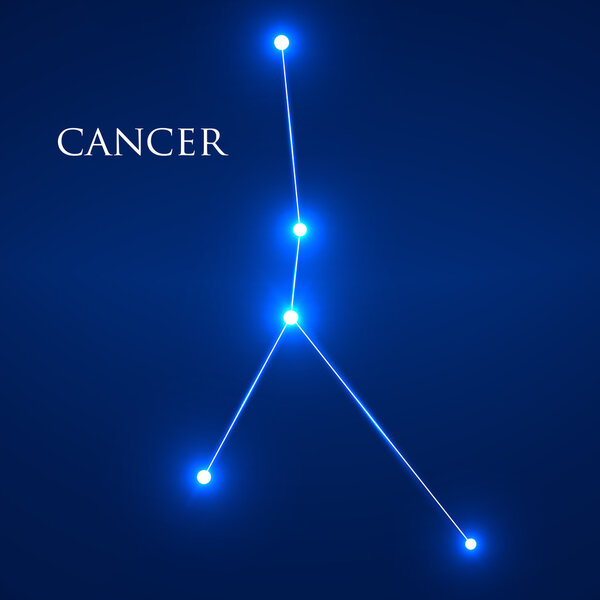 Constellation Cancer Zodiac Sign. Vector Illustration. Eps 10