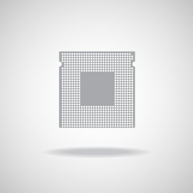 CPU. Mikroişlemci. Mikroçip. Teknolojik altyapı izole. Vektör çizim. EPS 10