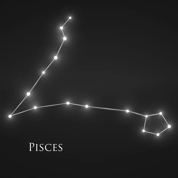 Constelação Peixes signo do zodíaco — Vetor de Stock