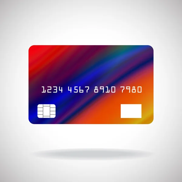 Kreditkartensymbol mit welligen Formen auf weißem Hintergrund — Stockvektor