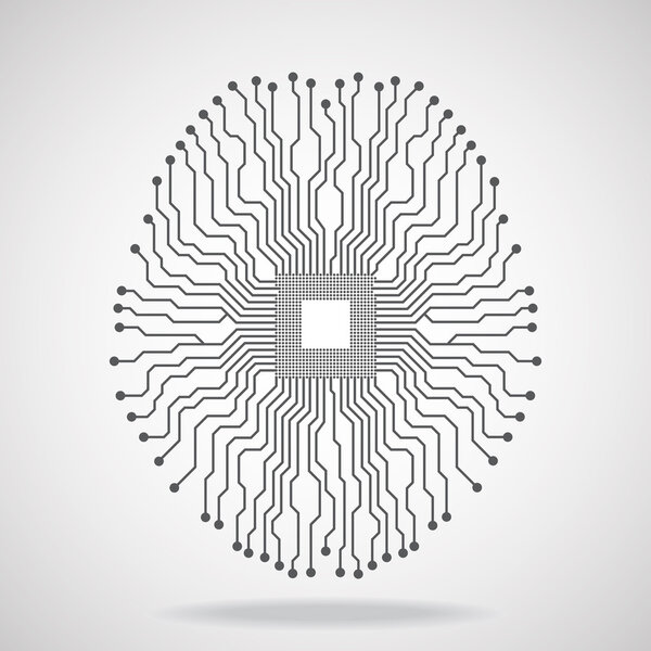 Brain. Cpu. Circuit board