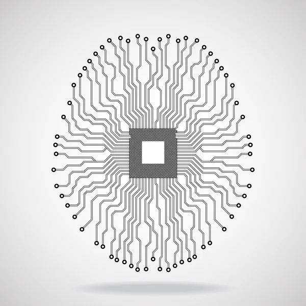 Cerveau. Cpu. Circuit. Illustration vectorielle. Eps 10 — Image vectorielle