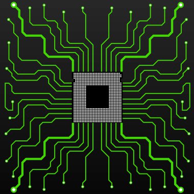 devre kartı. CPU. vektör çizim. EPS 10