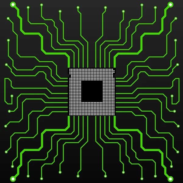 Circuit Board. CPU. Vector illustration. Eps 10 — Stock Vector