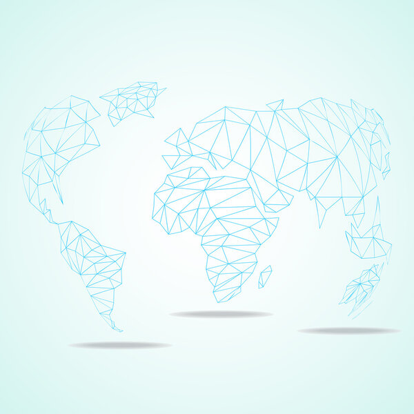 Абстрактный земной шар в многоугольном стиле. Векторная иллюстрация. Eps 10
