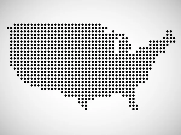 Mappa astratta degli Stati Uniti dai puntini rotondi. Illustrazione vettoriale. Eps 10 — Vettoriale Stock